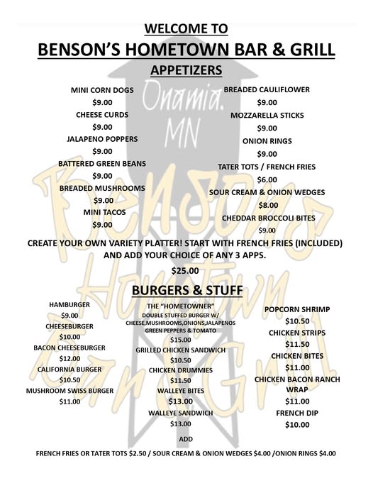 Updated Menu